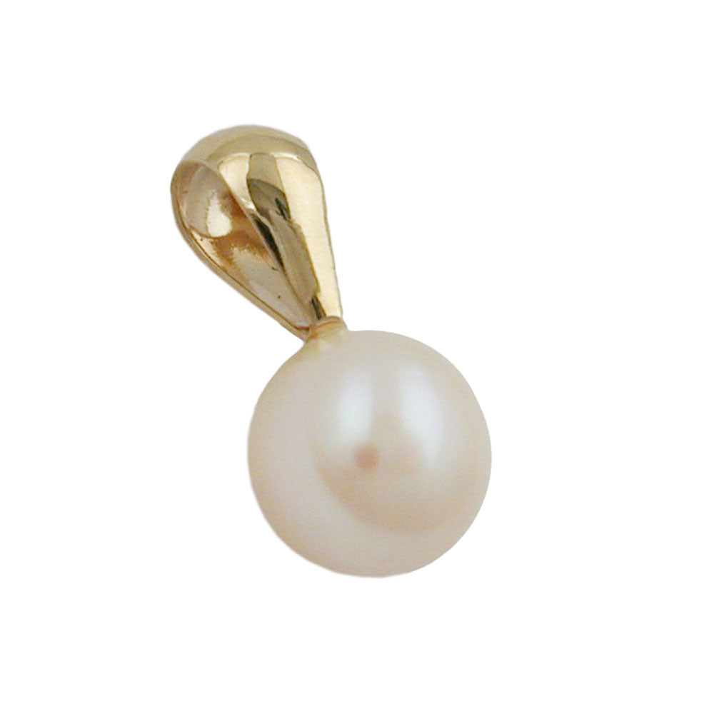 Anhänger Zuchtperle rund aus 375er Gold, ca. 6 mm
