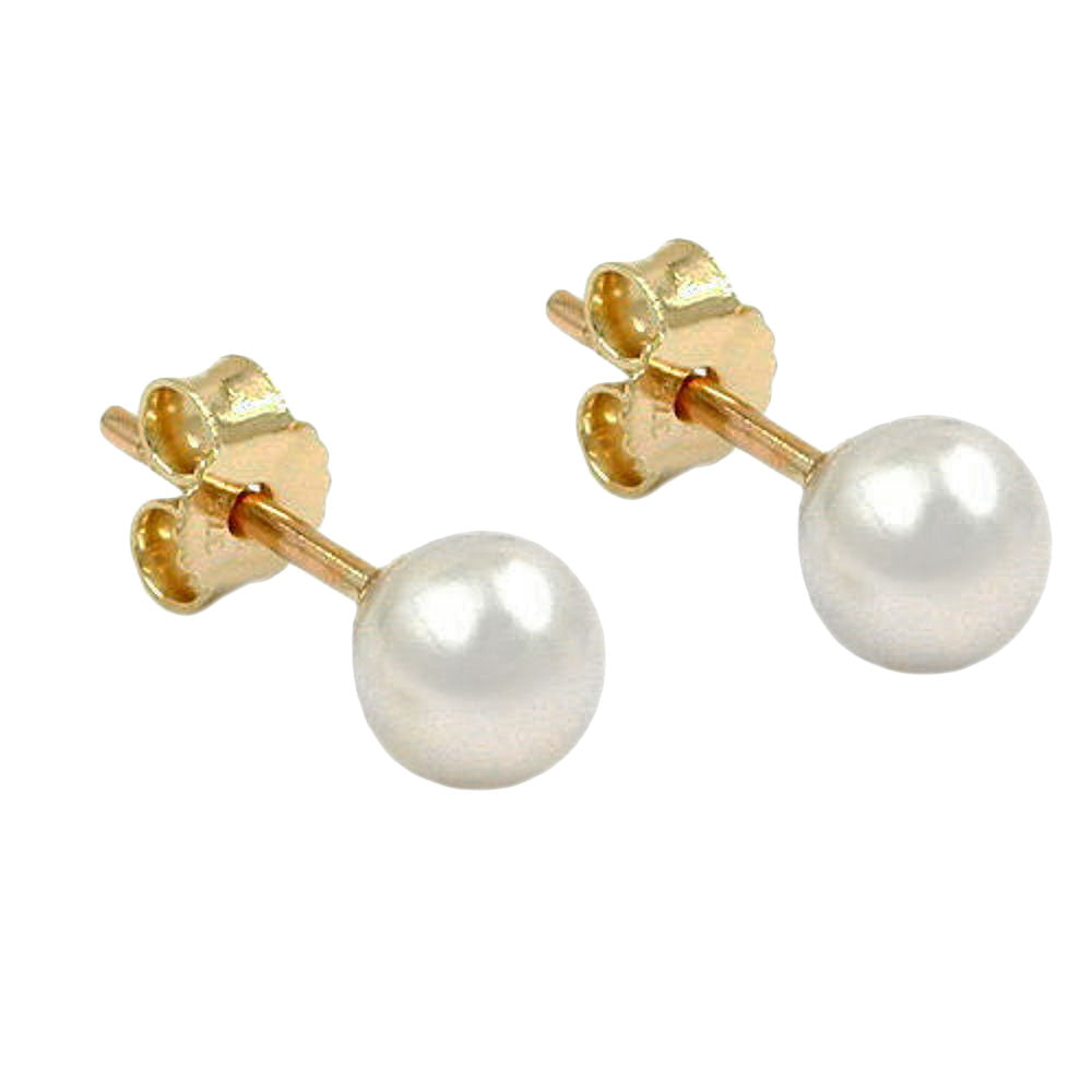 Ohrstecker Süßwasserzuchtperle aus 375er Gold, ca. 6 mm