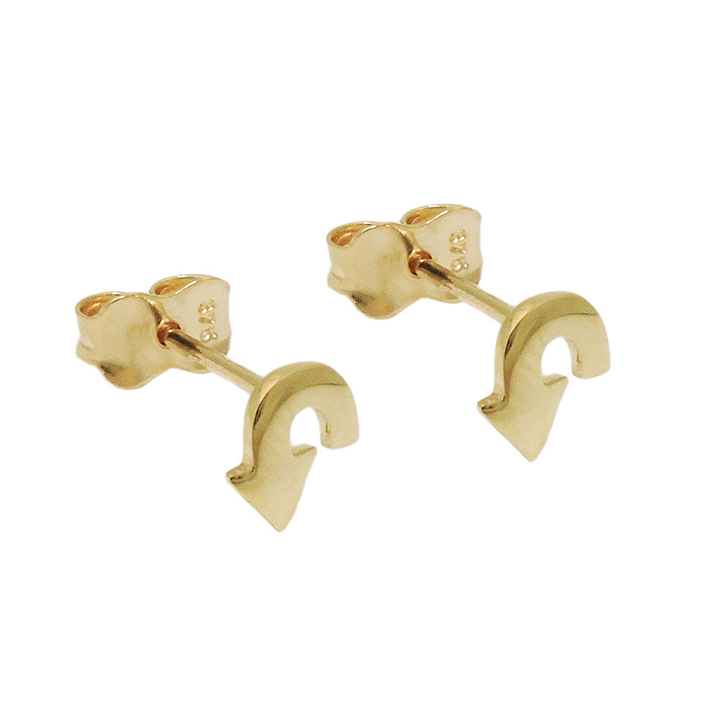 Ohrstecker Pfeil glänzend aus 375er Gold, 6 × 5 mm