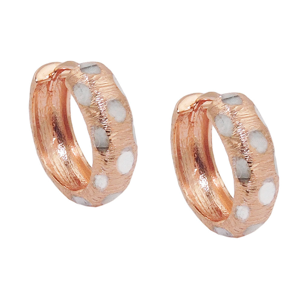 Creolen Klappscharnier bicolor rhodiniert aus 375er Rotgold, 15 × 5 mm