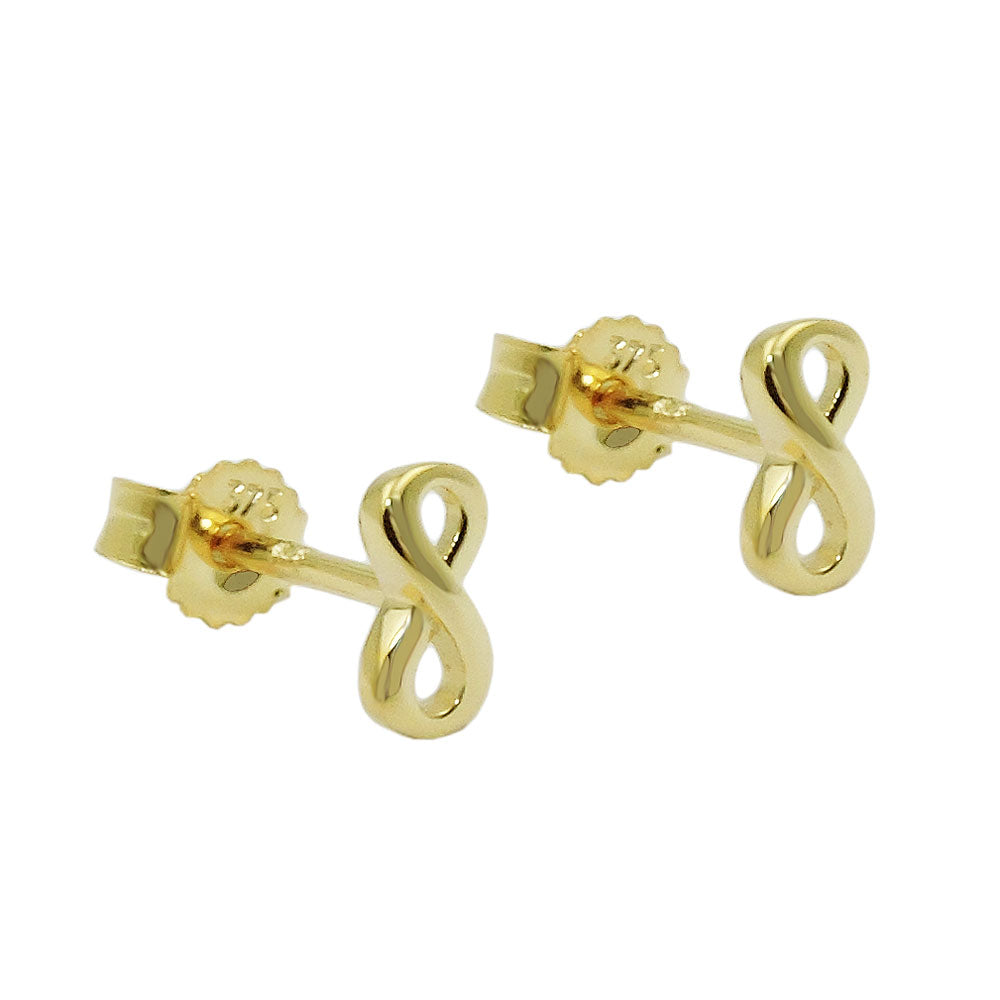 Ohrstecker Unendlichkeit glänzend aus 750er Gold, 6 × 3 mm