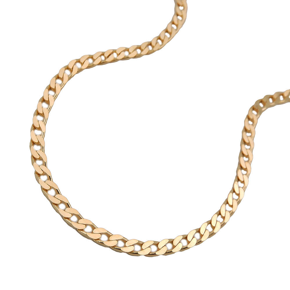 Kette Weitpanzer flach aus 585er Gold, 2 mm, 45 cm