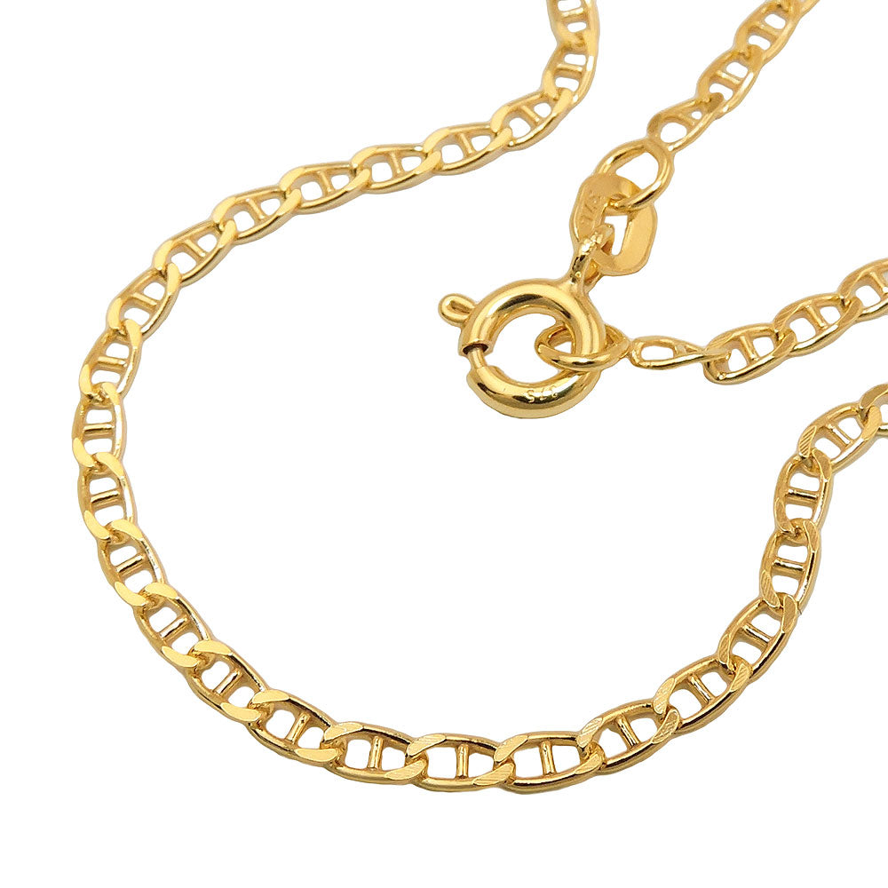 Kette Stegpanzer glänzend aus 375er Gold, 2 mm, 45 cm