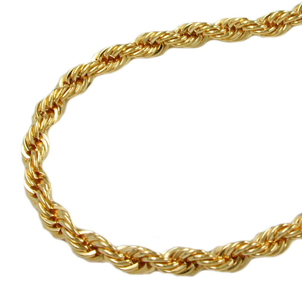 Armband Kordelkette aus 375er Gold, 3,3 mm, 21 cm