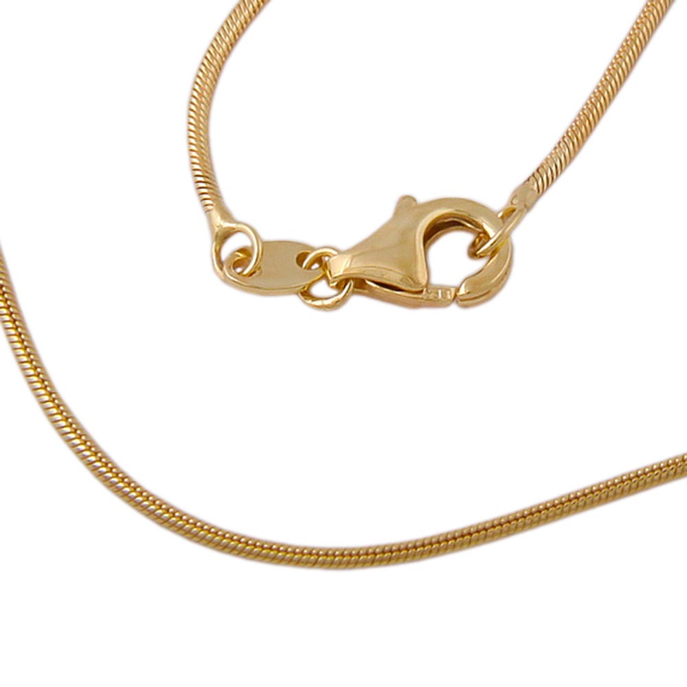 Kette Schlange rund glänzend aus 333er Gold, 1 mm