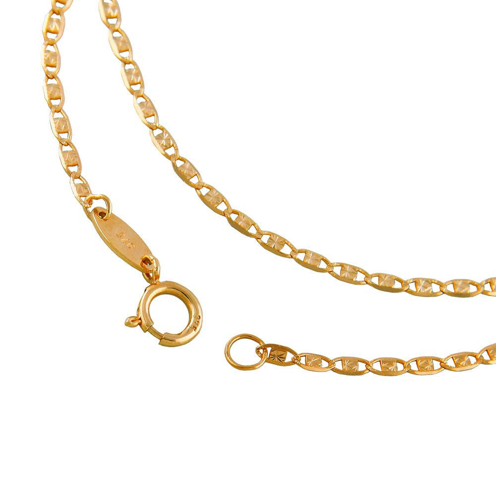Kette Collier Fantasiekette aus 375er Gold, 1,5 mm, 45 cm