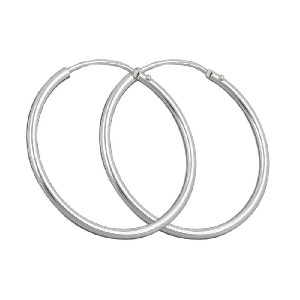 Creole Drahtcreole mit Steckverschluss glänzend aus 925er Silber, 25 mm