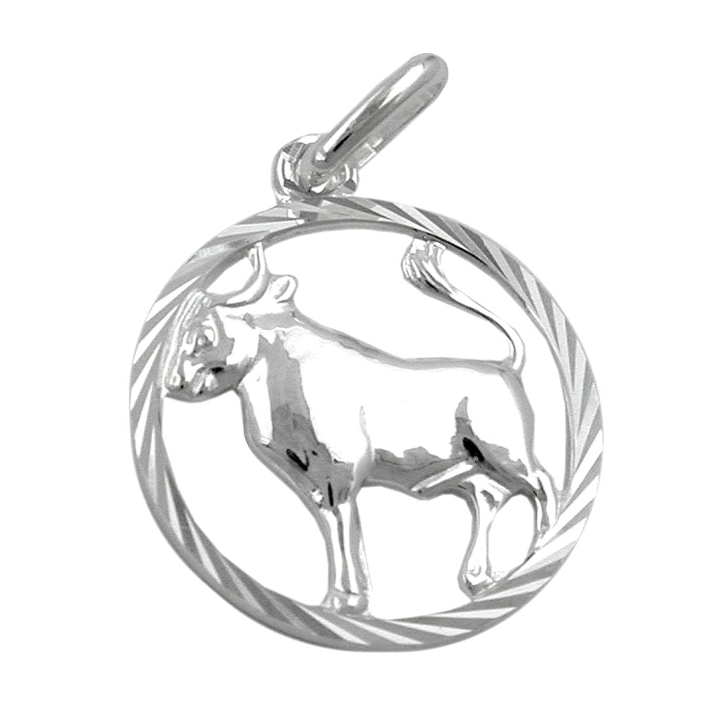 Anhänger Sternzeichen Stier aus 925er Silber, 15 mm