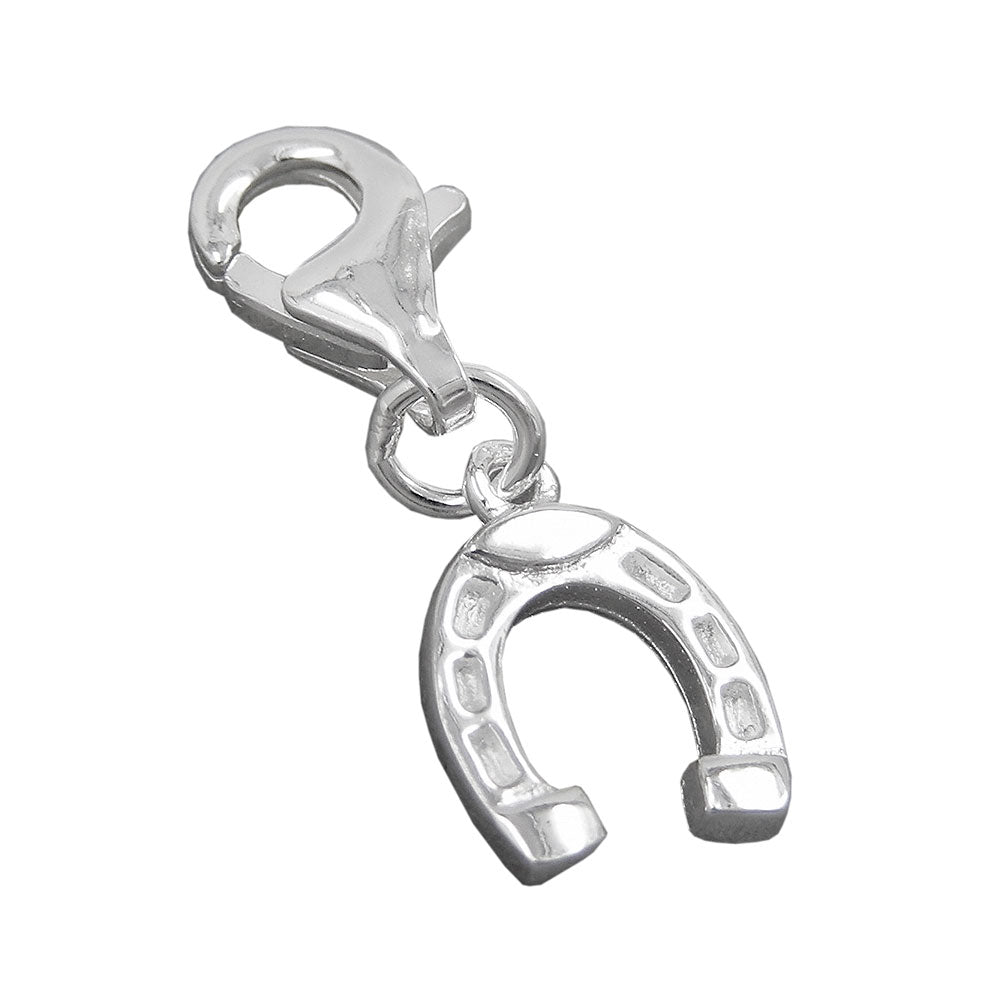 Anhänger Charm Hufeisen glänzend aus 925er Silber, 9 × 8 mm