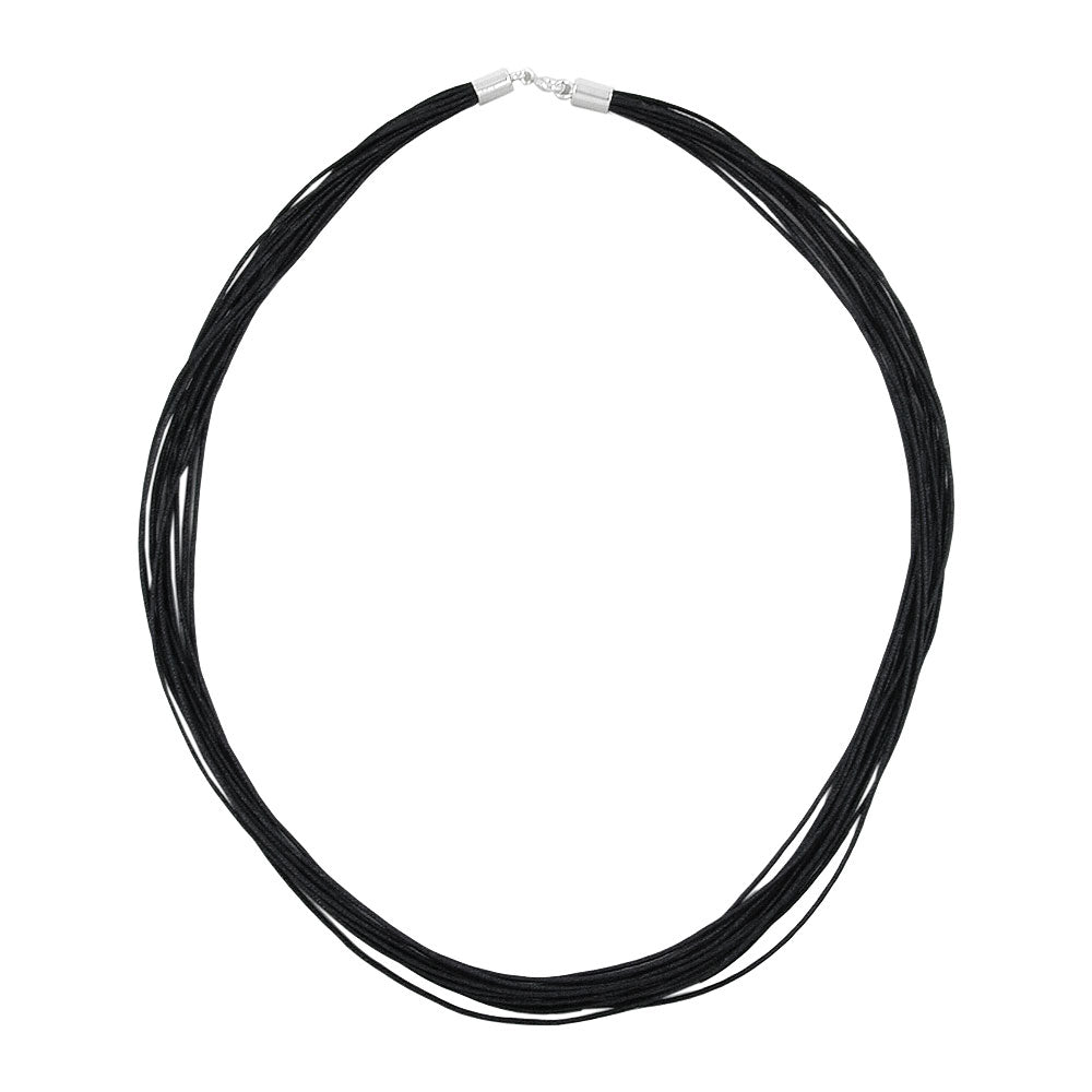 Kette 14 Kordelbänder mit -Verschluss aus 925er Silber, 5 mm, 45 cm