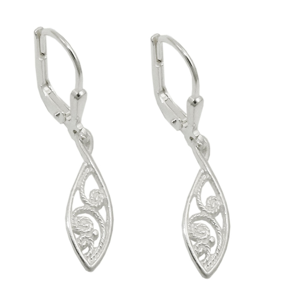 Ohrhänger Tropfenform orientalisch aus 925er Silber, 31 × 6 mm