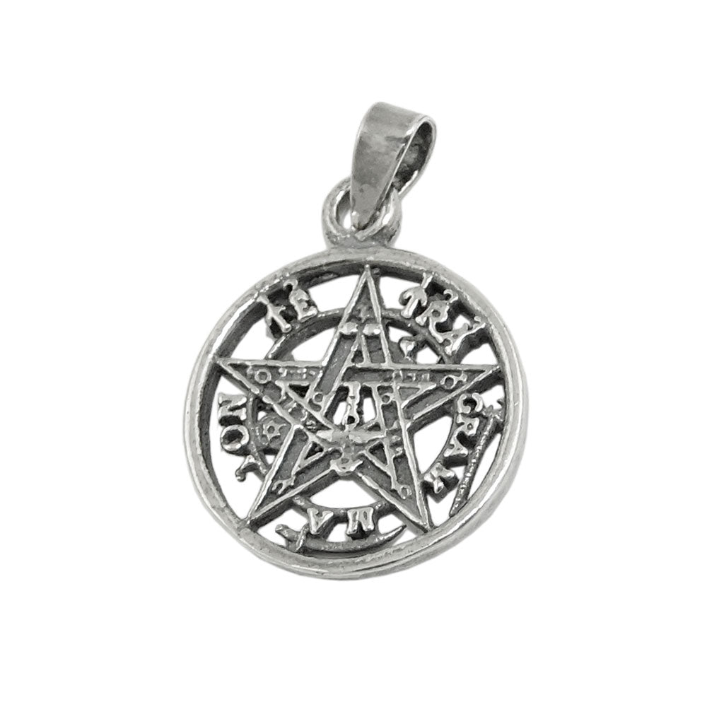Anhänger Pentagramm Amulett geschwärzt aus 925er Silber, 15 mm