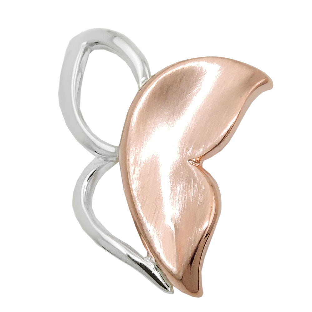 Anhänger Schmetterling bicolor rotvergoldet rhodiniert aus 925er Silber, 23 × 22 mm