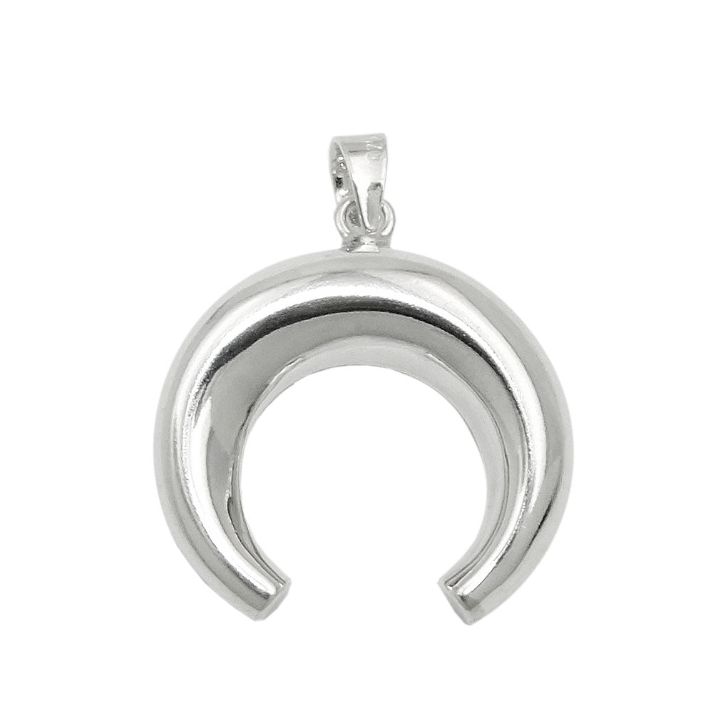 Anhänger Mondsichel gewölbt glänzend aus 925er Silber, 17 × 19 mm