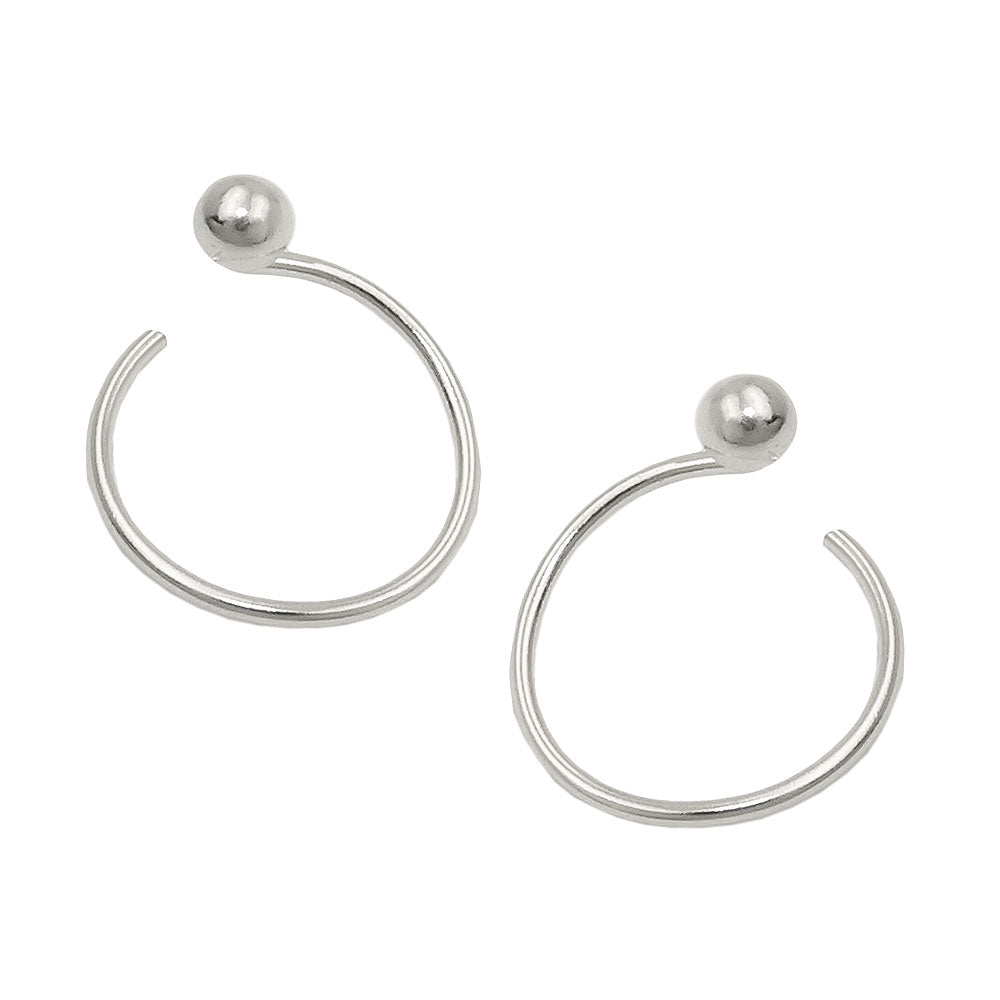 Ohrstecker Ohrspirale mit Kugel aus 925er Silber, 15 mm