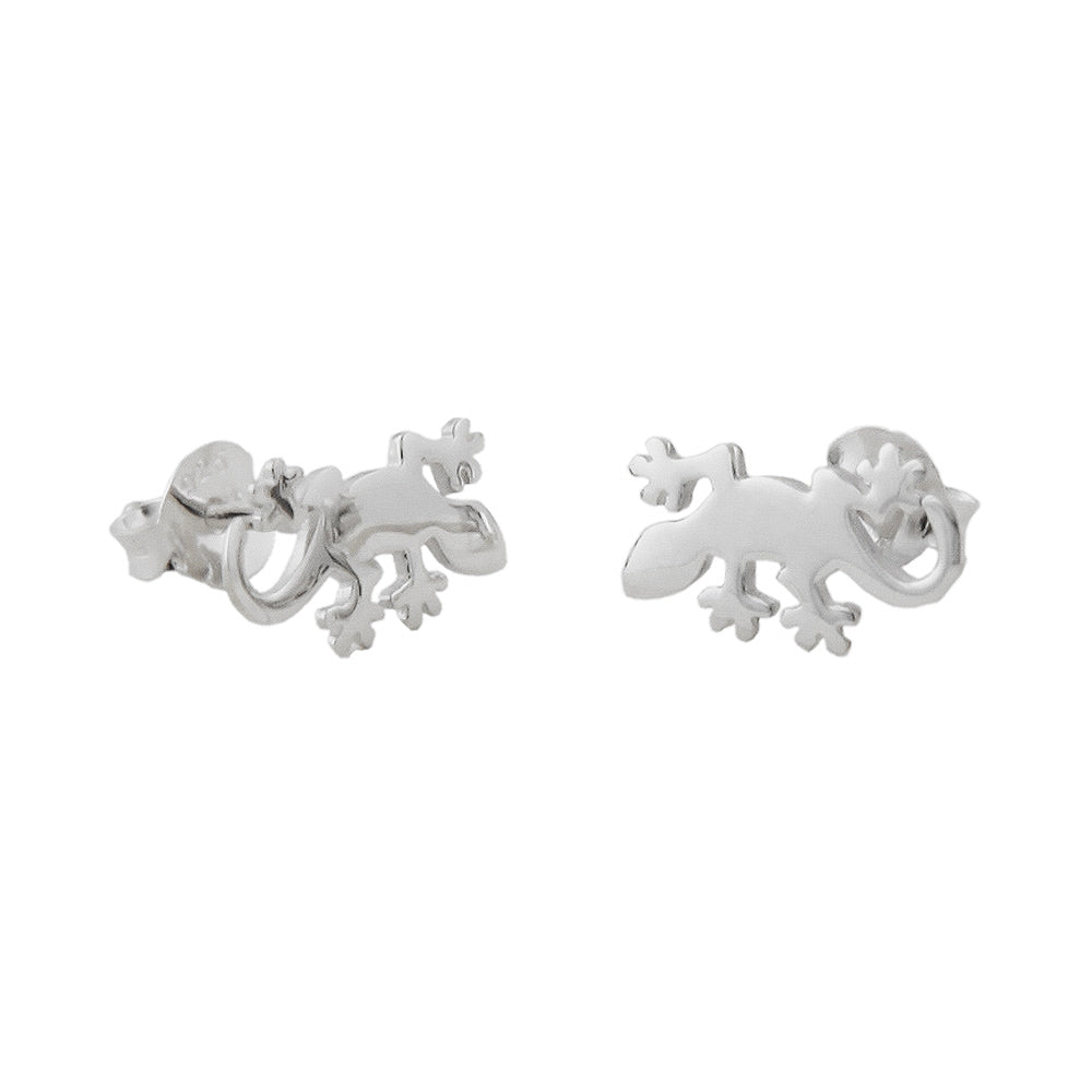 Ohrstecker Schwanzlurch glänzend aus 925er Silber, 11 × 6 mm
