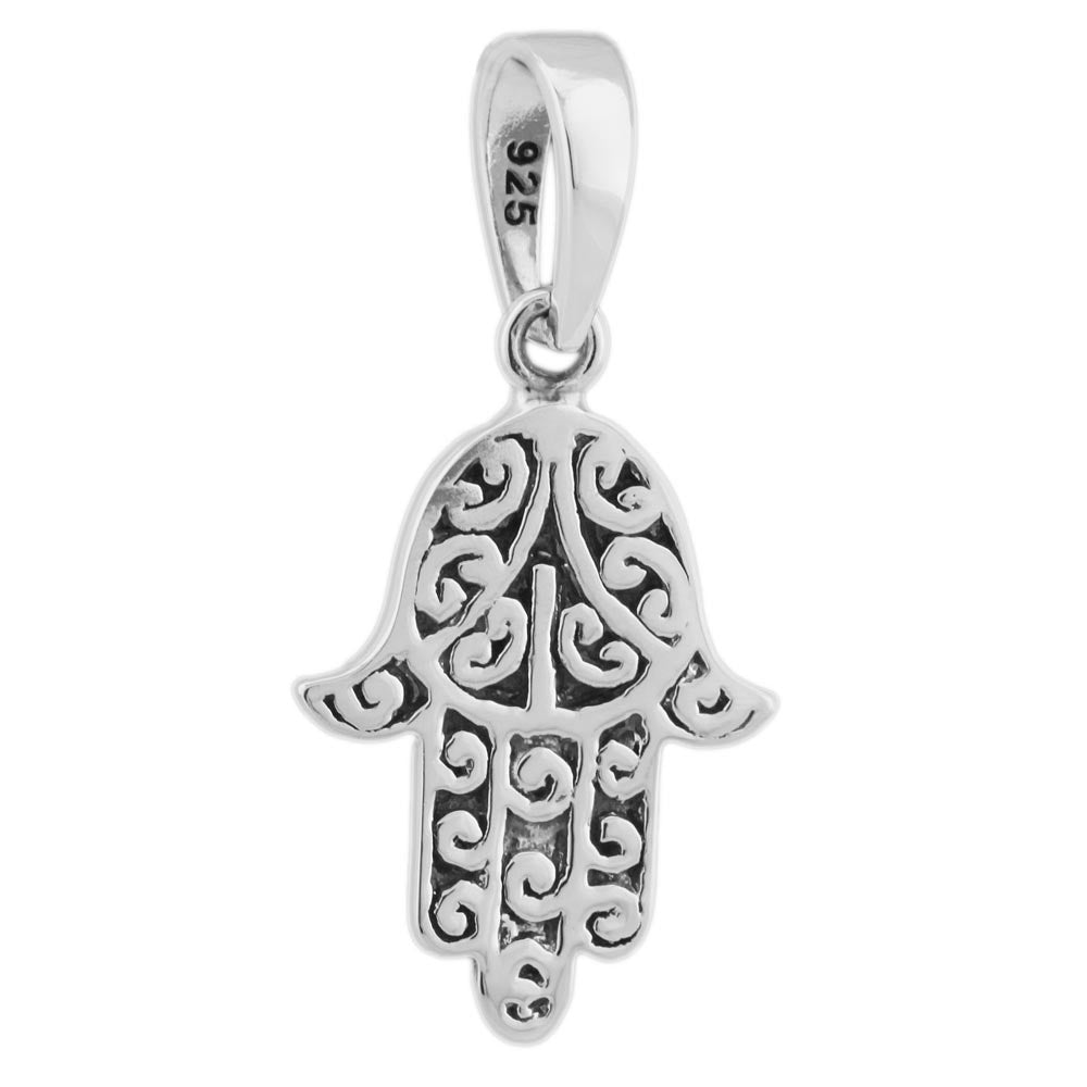 Anhänger Hand filigran oxydiert aus 925er Silber, 16 × 12 mm