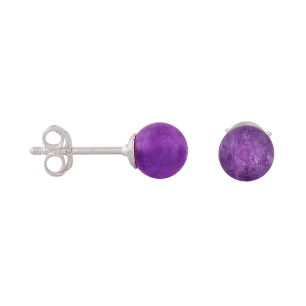 Ohrstecker Amethyst aus 925er Silber, ca. 6 mm