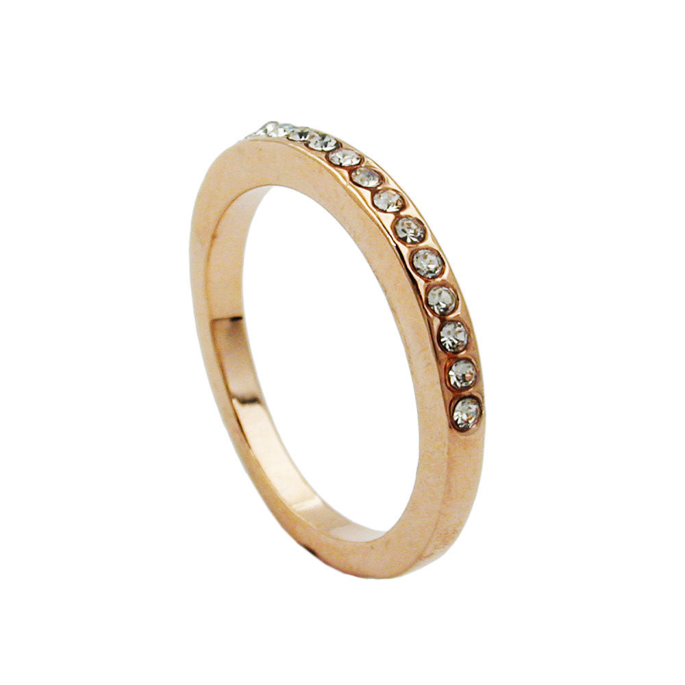 Ring 2,4mm schmaler Ring mit Glassteinen verziert vergoldet verschiedene Ringgrößen