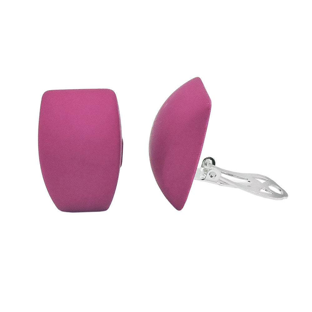 Clip Ohrring verschiedene Größen Trapez verschiedene Farben-marmoriert matt Kunststoff-Bouton