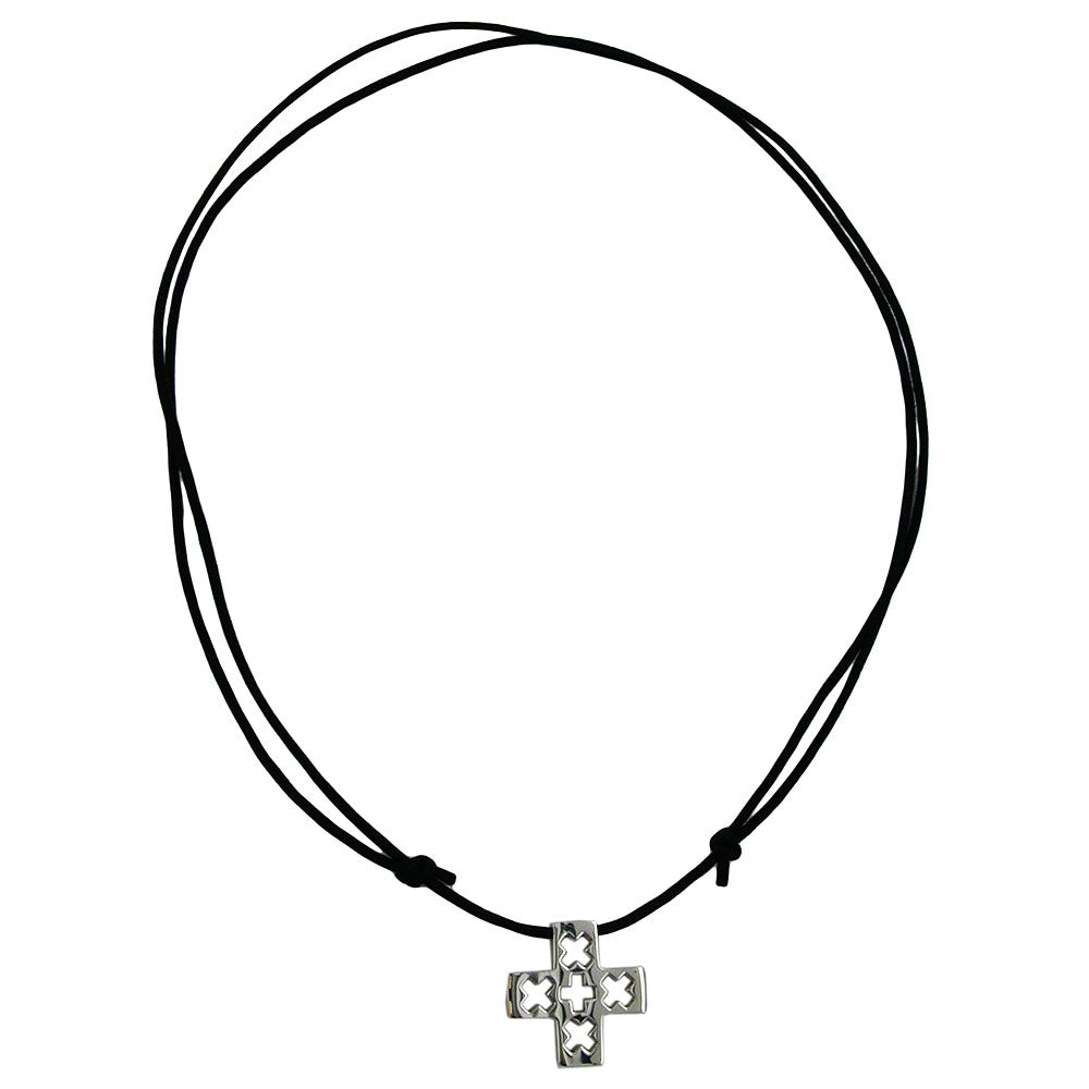 Kette, Edelstahl, mit Kreuz