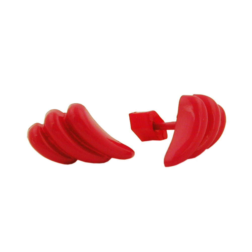Ohrstecker Ohrring verschiedene Größen Bogen Schweif gerillt verschiedene Farben-glänzend Kunststoff Vollplastik