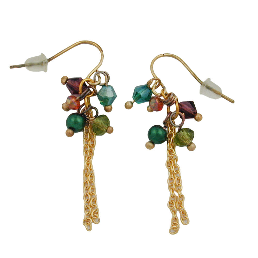 Ohrhaken Ohrhänger Ohrringe 45mm Perlen in verschiedene Farben und verschiedene Farben Kettchen goldfarben
