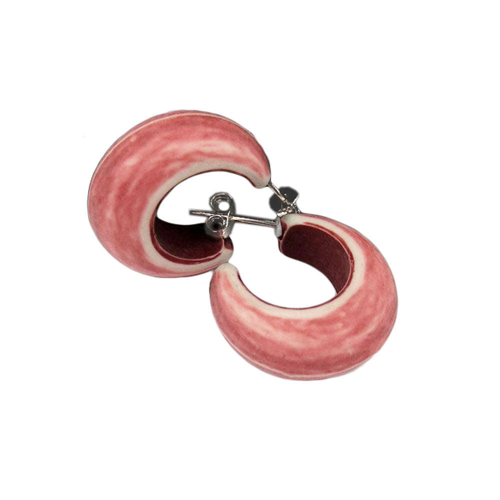 Ohrstecker Ohrring Steckercreole verschiedene Größen rostrot-matt Kunststoff