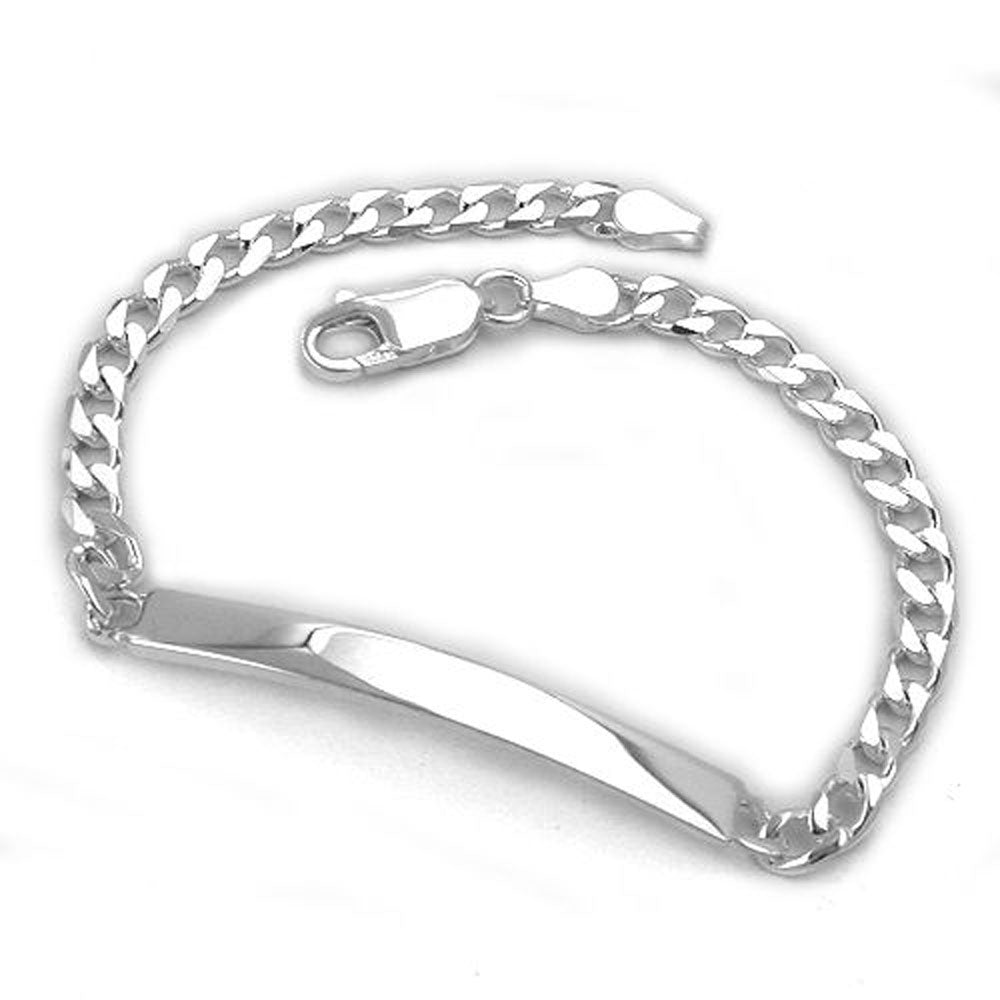 Schildband 2,8mm Figarokette 5+1 Armband mit Gravurplatte 5,verschiedene Größen Silber 925 verschiedene Längen