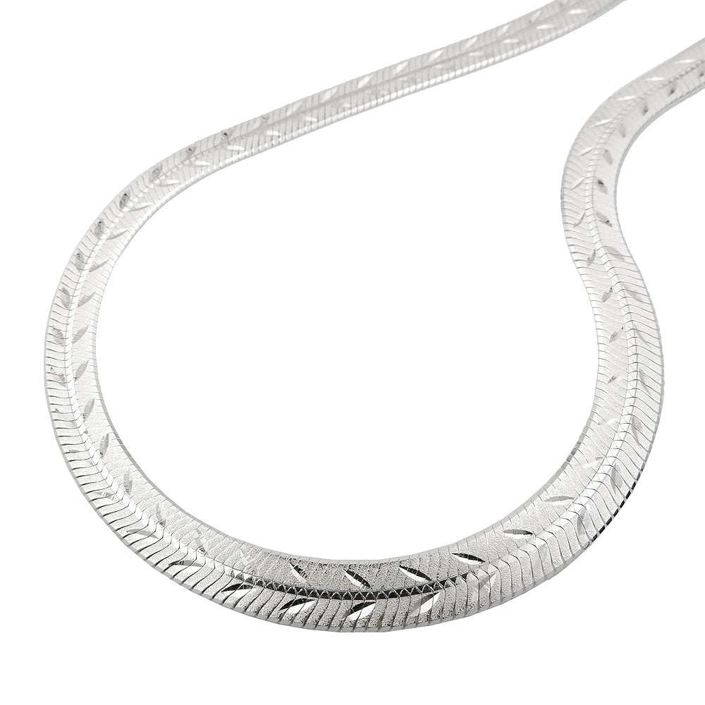 Kette 7mm Schlange flach gedrückt mit Diamantschliff Silber 925 verschiedene Längen