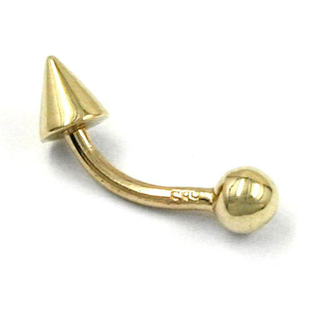 Piercing Augenbrauen, mit Kugel und Kegel, 14Kt verschiedene Farben