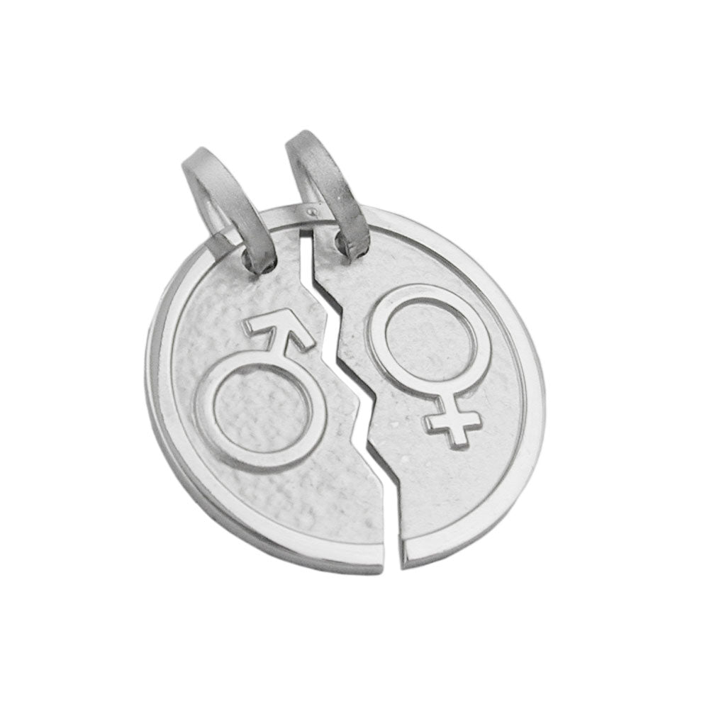 Anhänger 16mm Doppelanhänger Gender-Symbol ER/SIE Silber 925