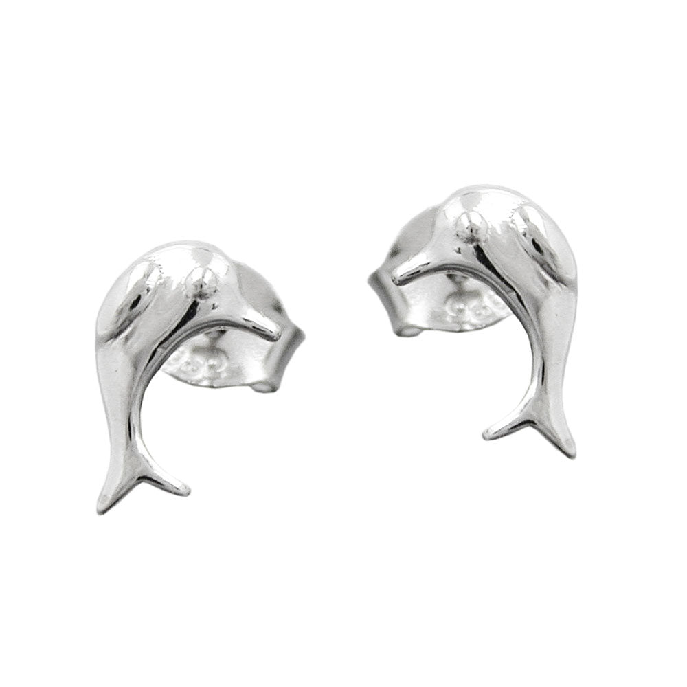 Ohrstecker Ohrring verschiedene Größen Delfin glänzend rhodiniert Silber 925