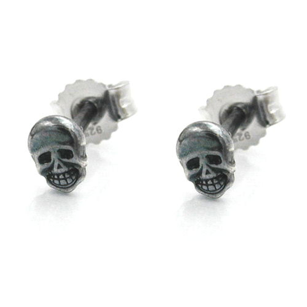 Stecker, Totenkopf geschwärzt, 925