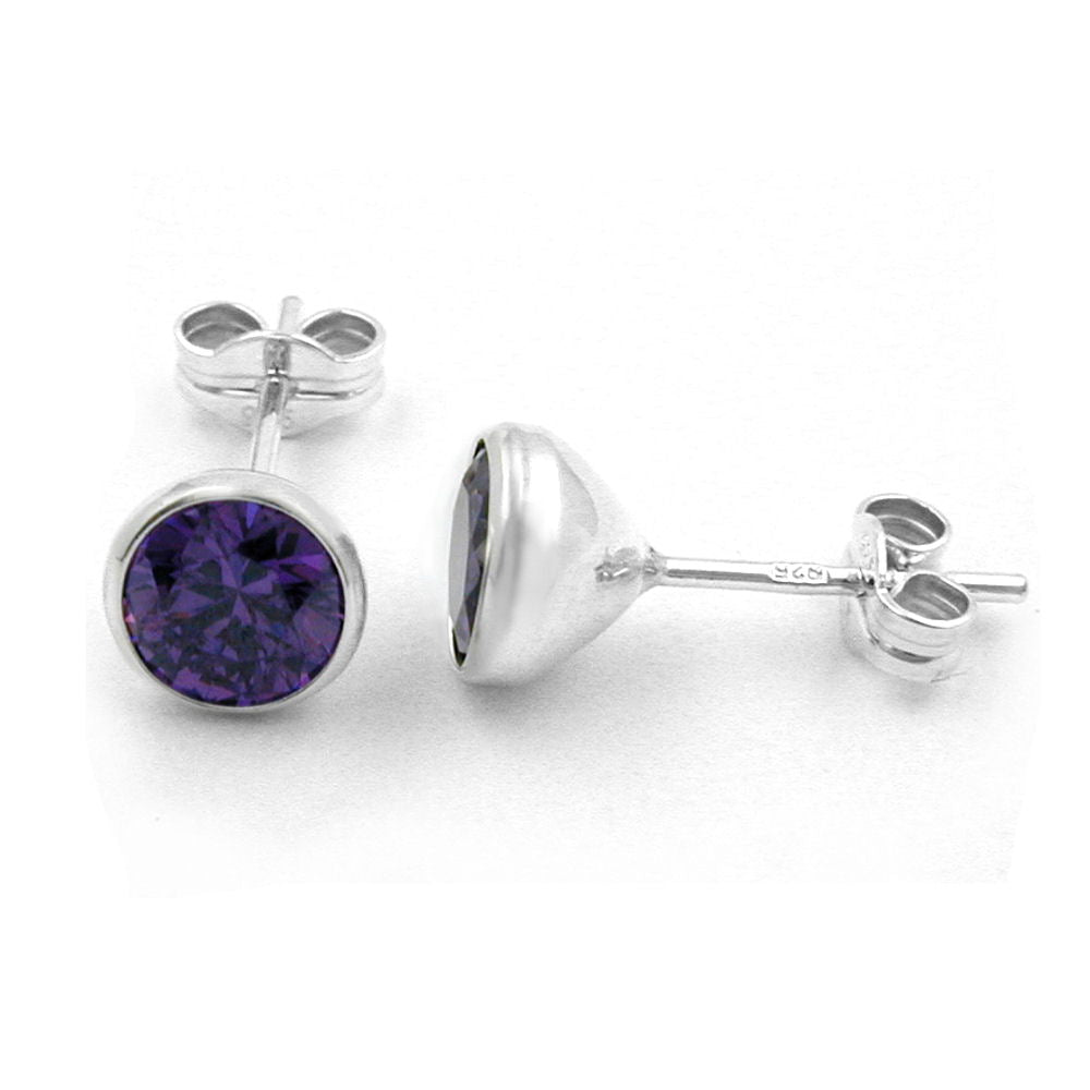 Stecker, Zirkonia amethyst, Silber 925