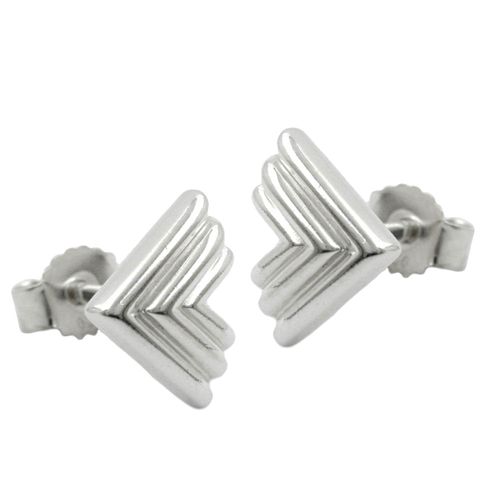 Ohrstecker Ohrring verschiedene Größen Winkel dreifach Silber 925