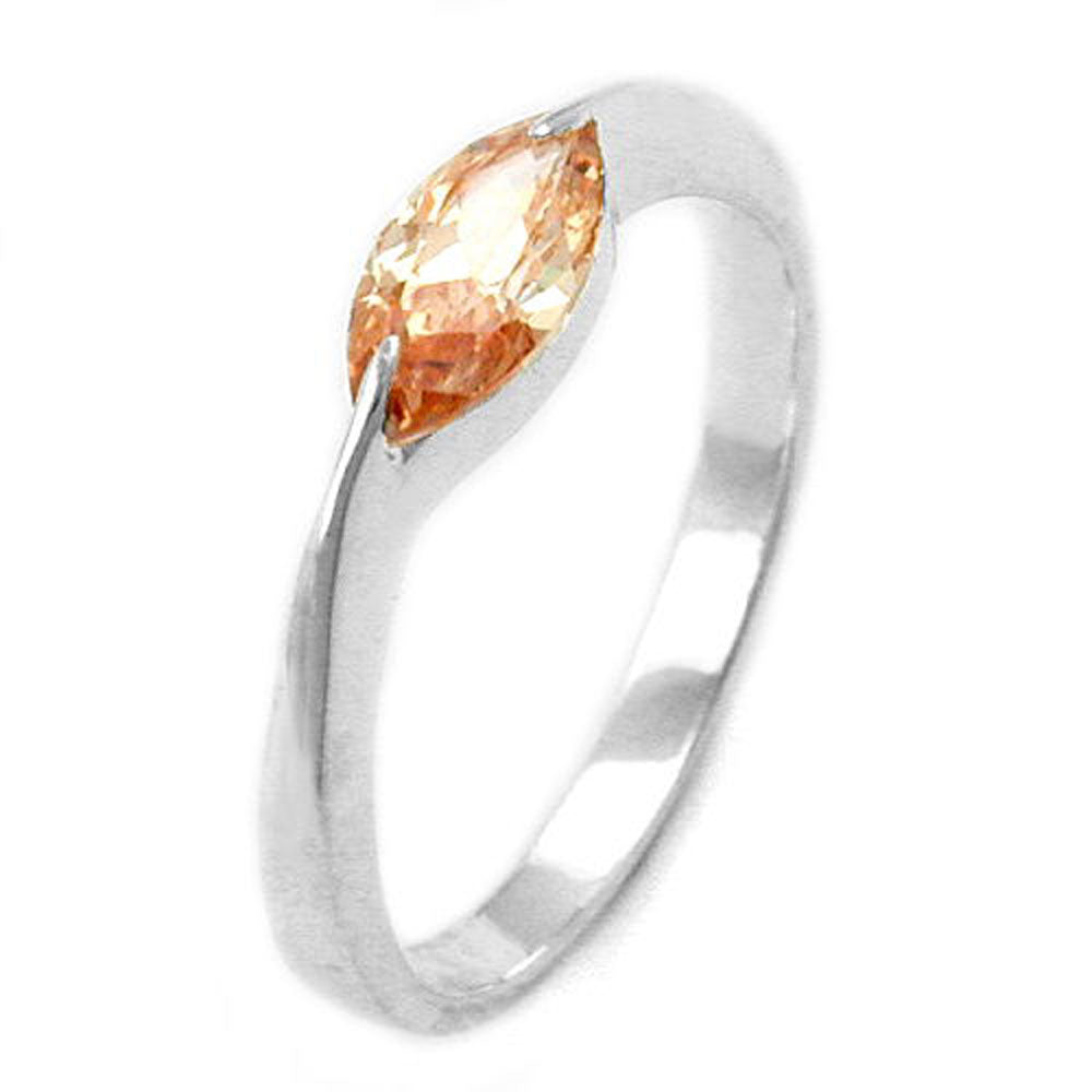 Ring, CZ oval, topas, 925