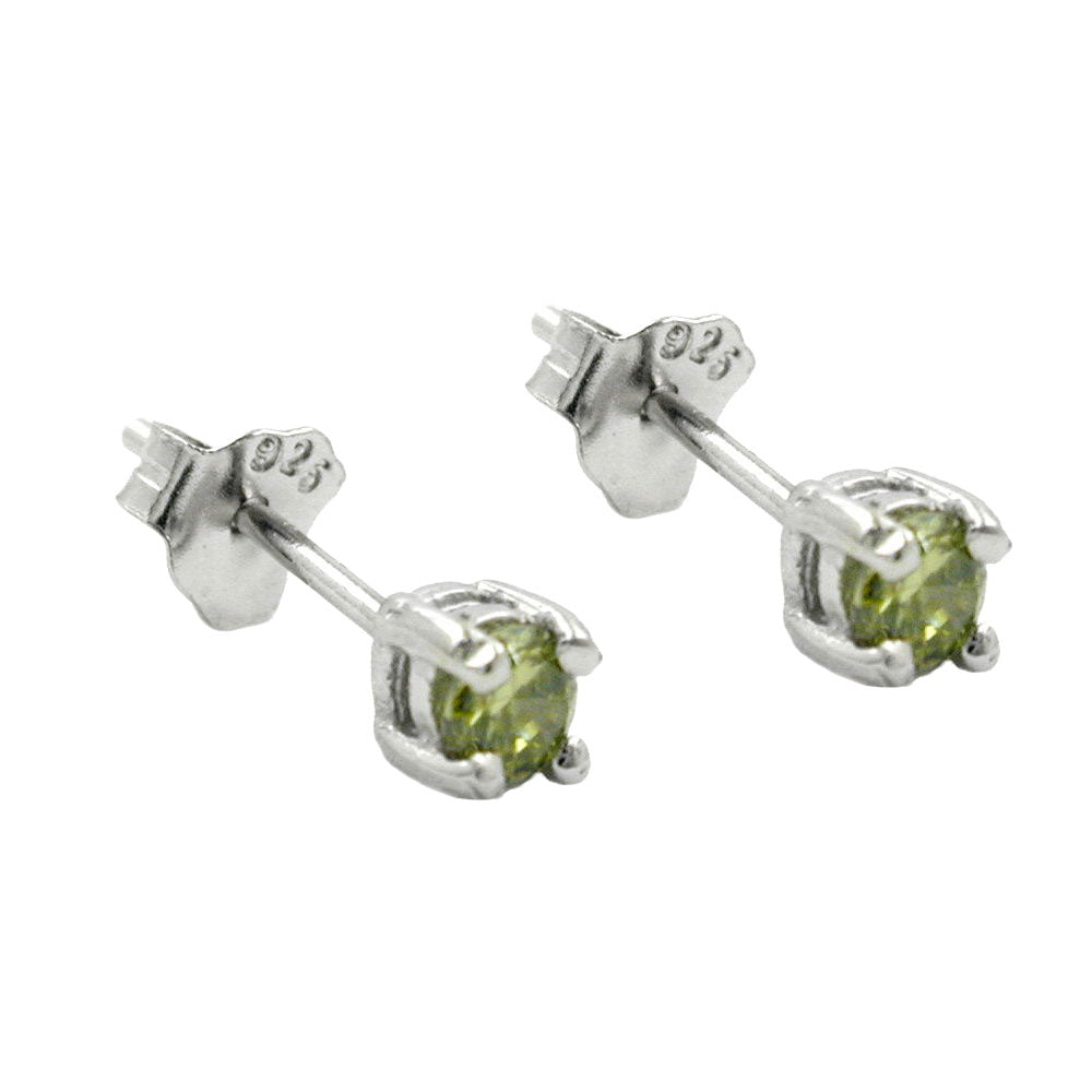 Ohrstecker Ohrring 3mm Glasstein verschiedene Farben rhodiniert Silber 925