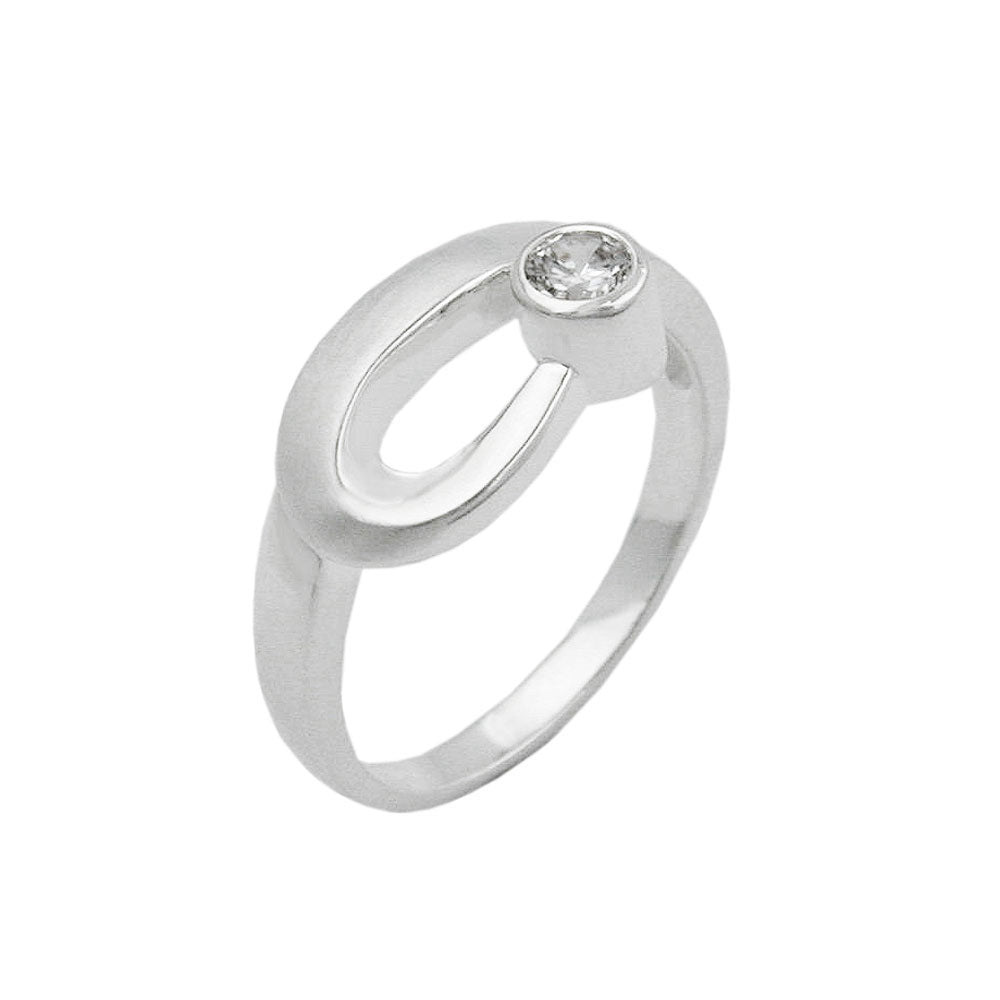 Ring 9mm Zirkonia gefasst matt-glänzend Silber 925 verschiedene Ringgrößen