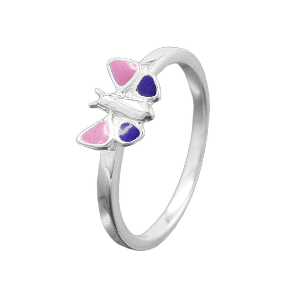 Ring Kinderring Schmetterling verschiedene Farben lackiert Silber 925 Gr. 48