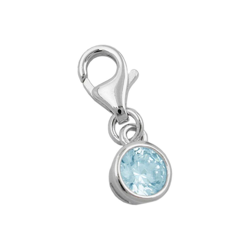 Anhänger Charm Glas-aquablau Silber 925