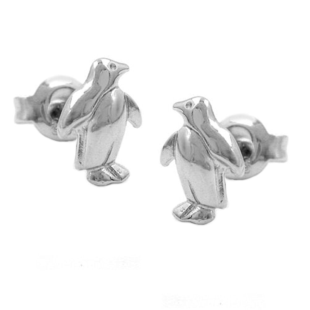 Stecker, Pinguin rhodiniert, Silber 925