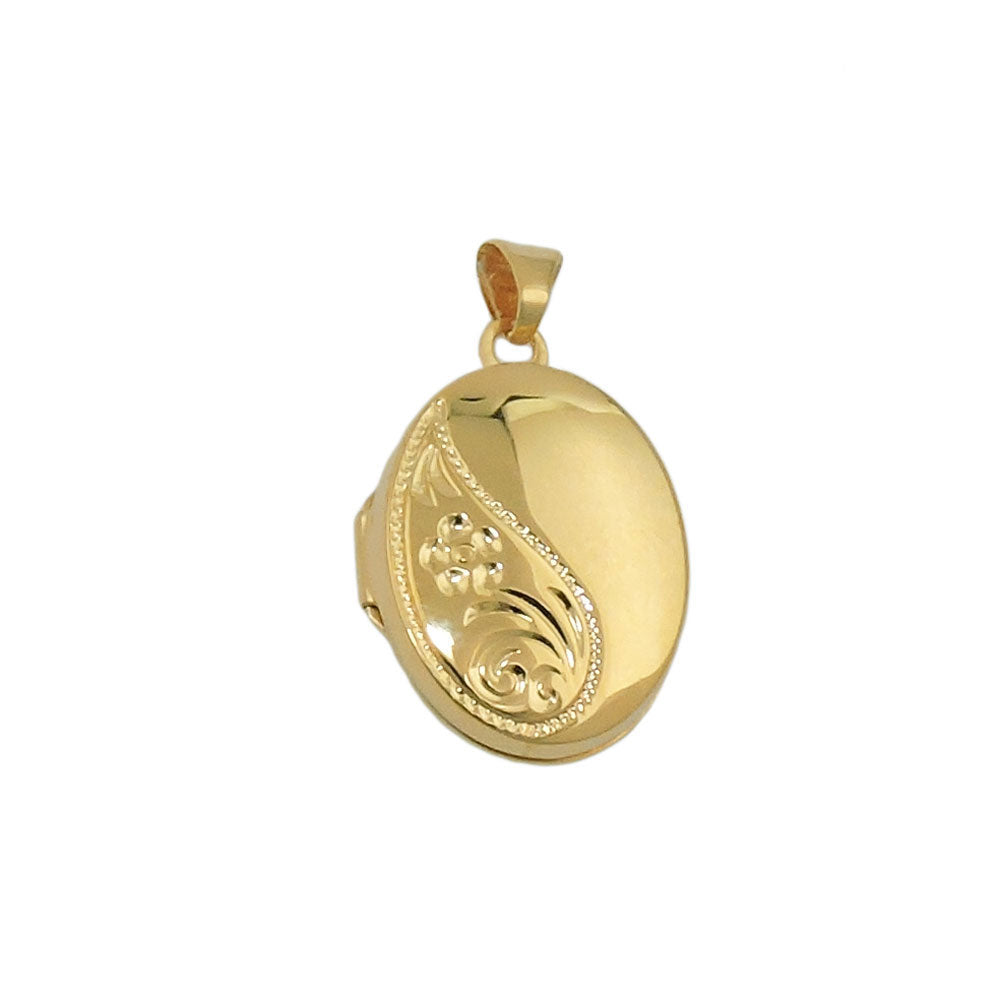 Anhänger - Medaillon - oval - vergoldet - Silber 925