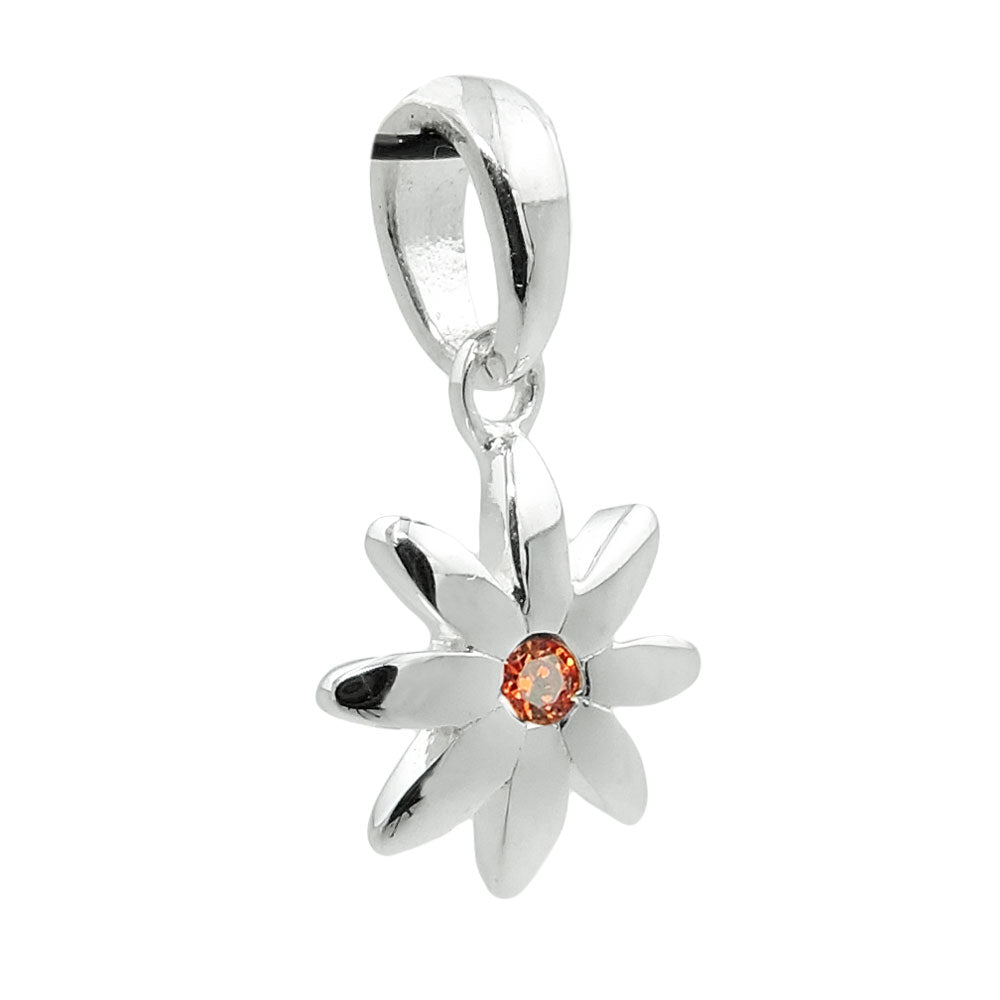 Anhänger Blume 8mm Zirkonia verschiedene Farben Silber 925