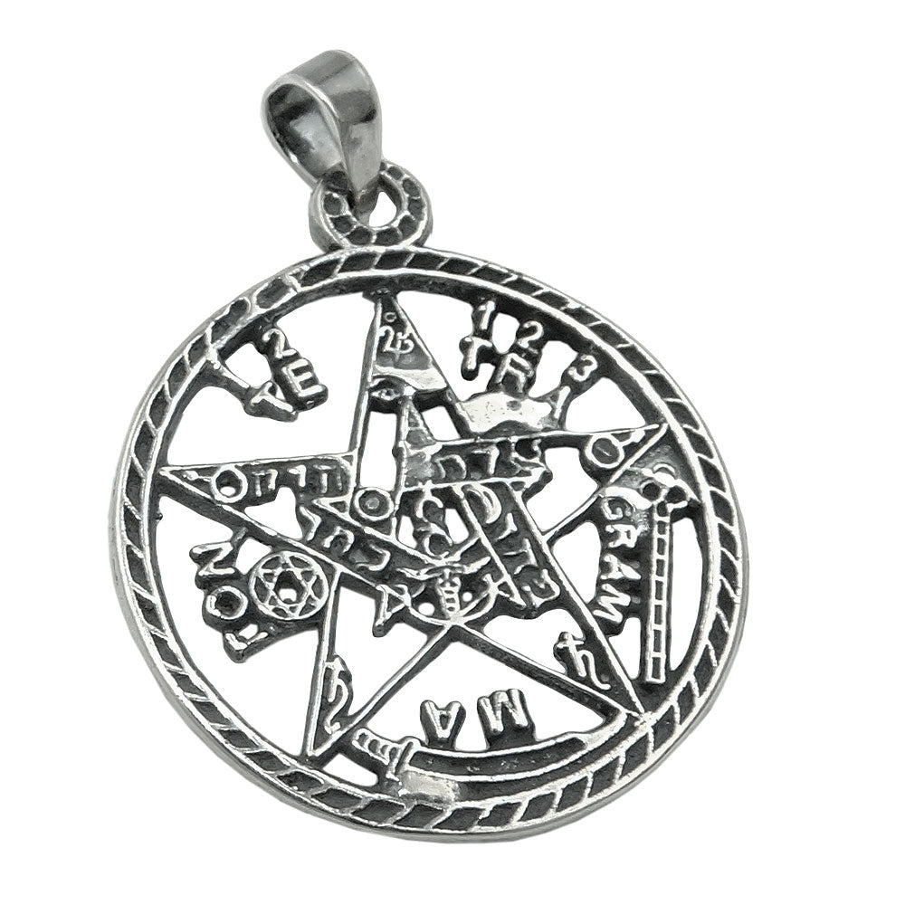 Anhänger 15mm Pentagramm Amulett geschwärzt Silber 925