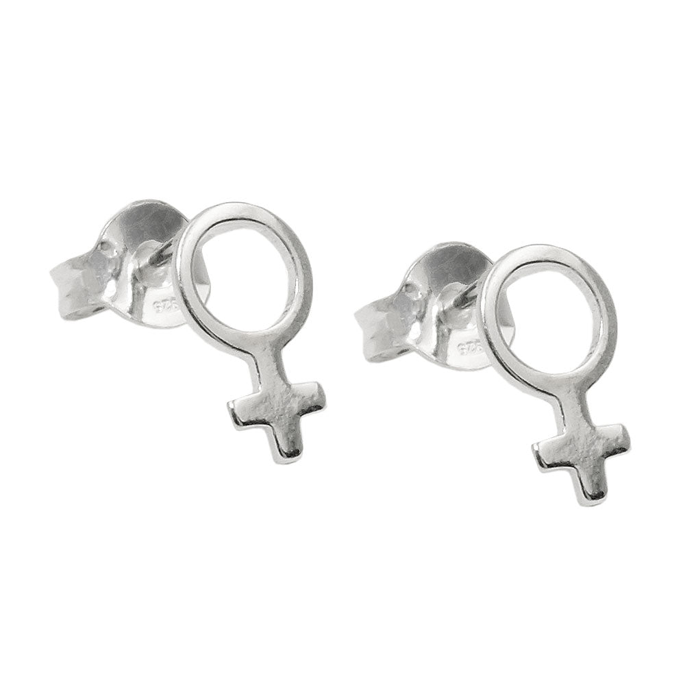 Ohrstecker Ohrring verschiedene Größen Symbol Weiblichkeit glänzend Silber 925