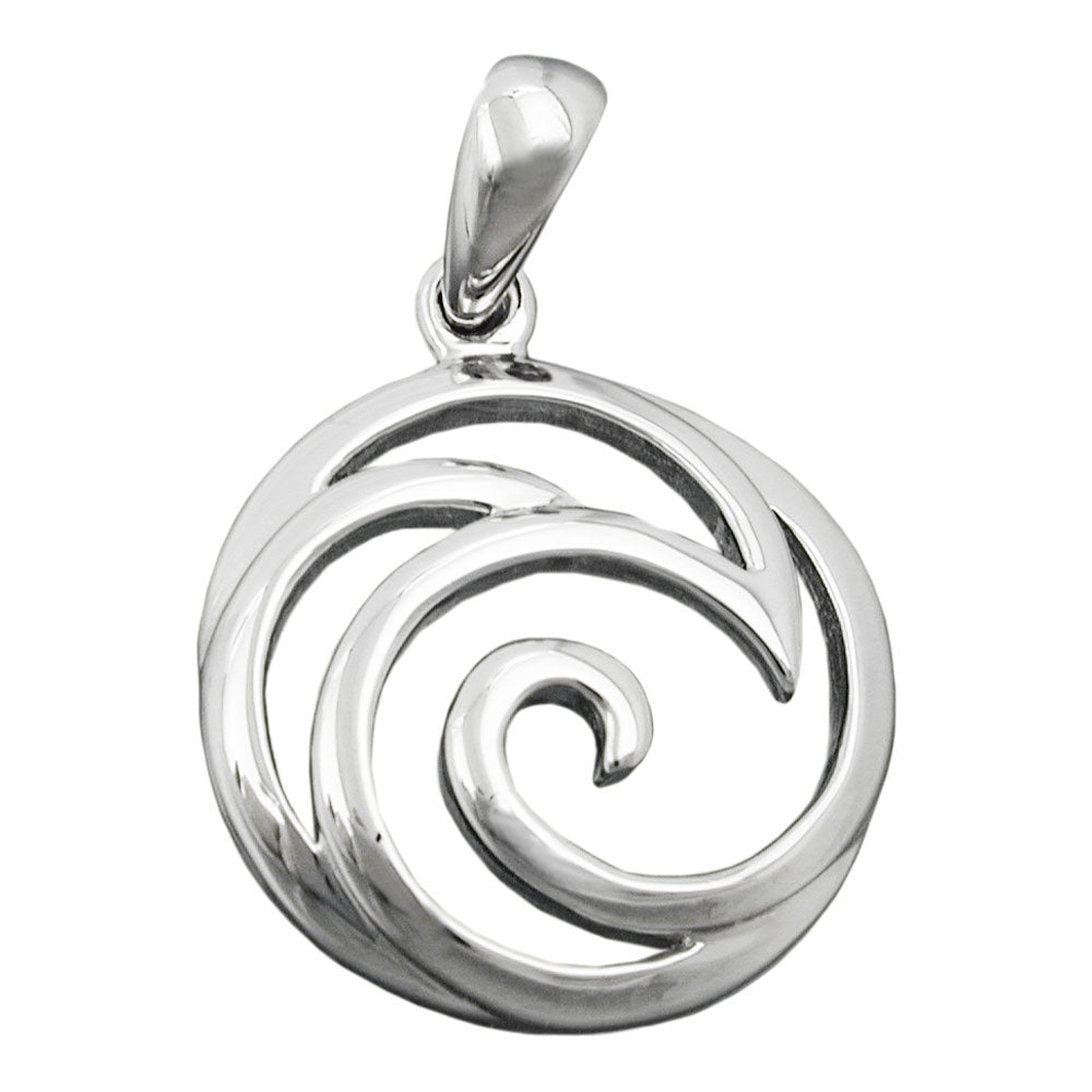 Anhänger 18mm Muster spiralförmig rhodiniert Silber 925