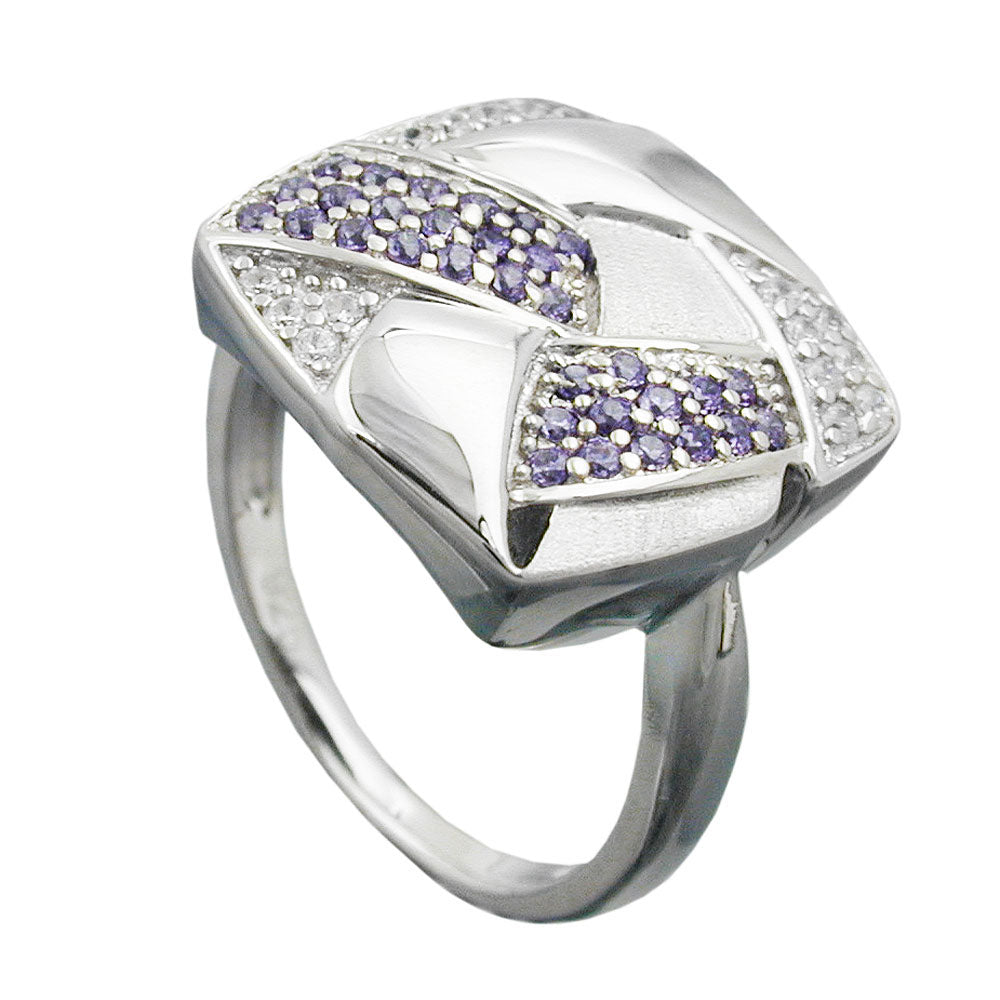 Ring verschiedene Größen mit Zirkonias verschiedene Farben glänzend rhodiniert Silber 925 verschiedene Ringgrößen