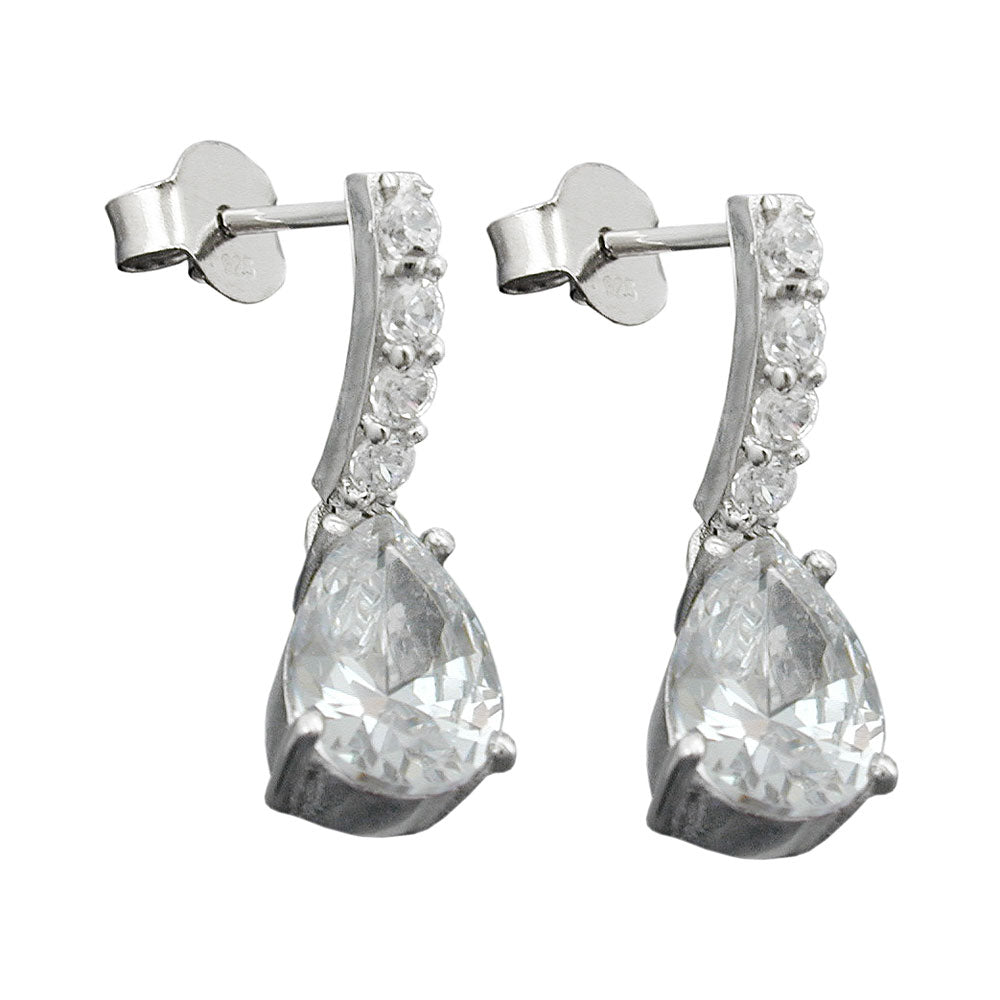 Ohrstecker Ohrring Ohrhänger verschiedene Größen Zirkonias weiß rhodiniert Silber 925